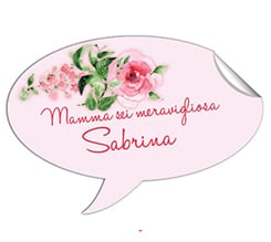 Adesivo fumetto personalizzato Fiore rosa