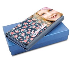 Portafoglio donna in pelle colorato Texture rose