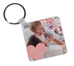 Portachiavi quadrato in legno Super mom