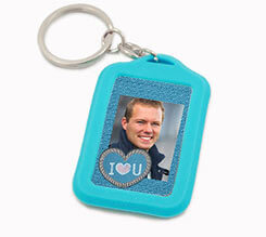 Portachiavi in Gomma Celeste - Love Jeans