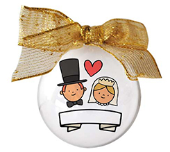 pallina di Natale in plastica personalizzata per sposi