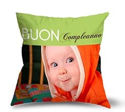 Buon Compleanno Green su Cuscino in Pile