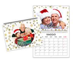 Calendario doppio Merry Christmas pois personalizzabile