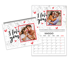 Calendario doppio I love you personalizzabile