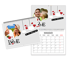 Calendario doppio love nuvolette personalizzabile