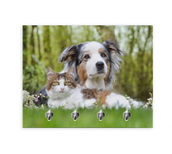 appendichiavi da parete in tela con ganci personalizzato con foto