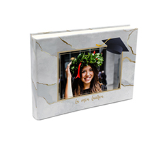 Album in tessuto 20x15 cappellino laurea con cornice elegante