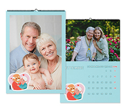 Calendario A3 mensile con foto e grafica nonni abbracciati