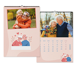 Calendario A3 mensile con foto e grafica per festa dei nonni