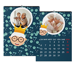 Calendario A4 annuale con foto e grafica nonna con corona