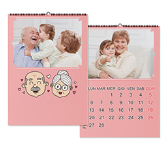 Calendario A4 annuale con foto per festa dei nonni