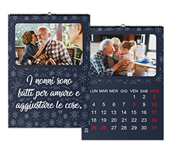 Calendario A4 annuale con foto e grafica nonni da amare