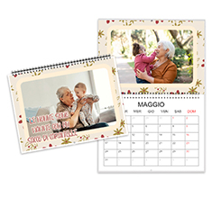 Calendario doppio con foto e dedica per le nonne