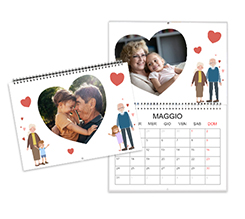Calendario doppio con foto e grafica nonni e nipoti
