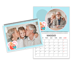Calendario doppio con foto per festa dei nonni
