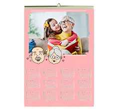 Calendario A3 Annuale con foto e grafica nonno e nonna