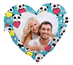 Cuscino Artigianale cuore Lovely panda