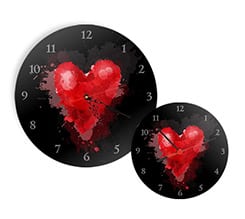 Orologio in legno rotondo Black love