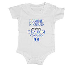 Body neonato cotone Comando io