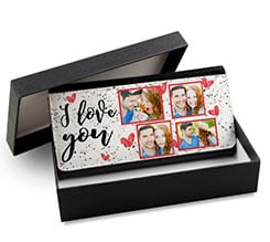 Portafoglio donna in pelle colorato I love you collage