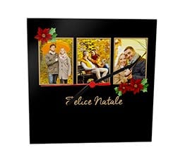 Orologio Quadrato in Vetro Black Christmas