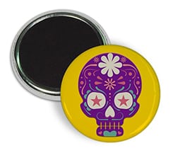 Calamita da frigo rotondo Teschio viola