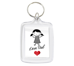 Portachiave Rettangolare in Plastica She loves dad