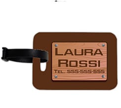 Etichetta Bagaglio Texture Legno