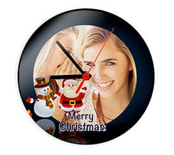 Orologio tondo in vetro Babbo con pupazzo