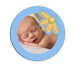 Calamita Rotonda 9,5 cm Cornice blu