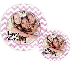 Orologio in legno rotondo Love mum rosa