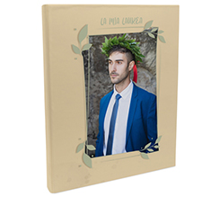 Fotoalbum 24x30 la mia aurea con cornice foglie