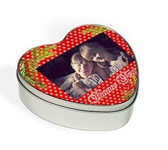 Scatola di Latta Cuore Bacche natalizie