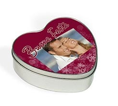 Scatola di Latta Cuore Buone feste
