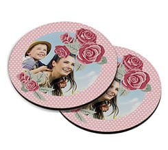 Sottobicchiere masonite tondo Rose con pois