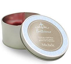 Scatola di latta tonda Baptism him