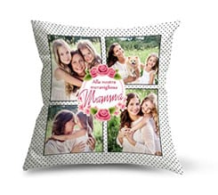 Cuscino in Tessuto Scamosciato Collage floreale