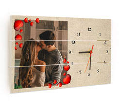 Orologio su listelli in Legno Frame Love