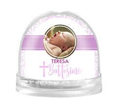 Palla di neve Battesimo viola