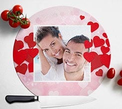 Tagliere rotondo in vetro Storm of hearts