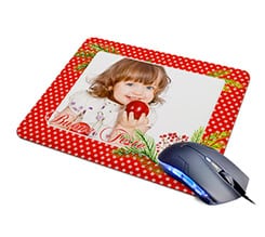 Tappetino Mouse in Pelle Bacche natalizie