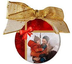 palla di natale trasparente fiocco regalo di natale