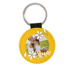 Portachiavi tondo in Pelle festa della Mamma