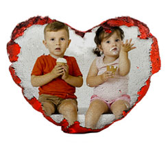 Cuscino Cuore Paillettes