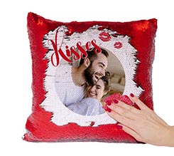 Cuscino con paillettes kisses