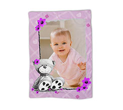 Coperta Plaid Baby Orsetto rosa