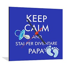 Orologio Quadrato in Legno Keep calm dad