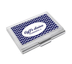 Porta Biglietti da Visita Zig zag blu