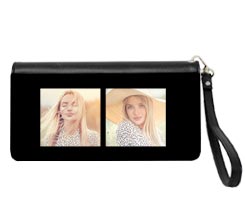 Portafoglio in similpelle deluxe collage 2 riquadri