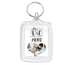 Portachiave Rettangolare in Plastica Dad my hero